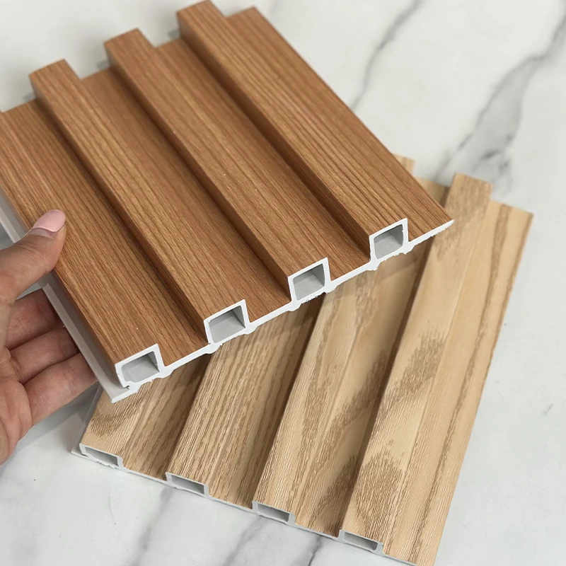 High quality high end bedroom wall decorations wpc interior fluted louver wall panel for interior