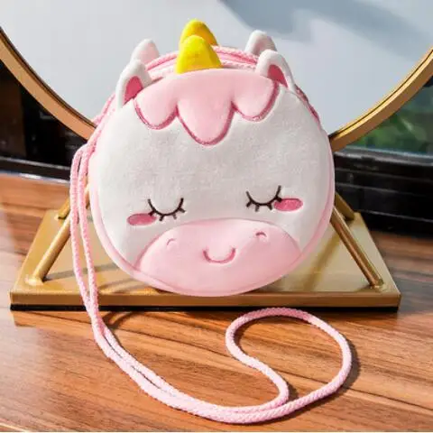 2023 New Trending Cute Plush Cartoon girls Rainbow Shoulder Crossbody Unicorn Bag Unicorn Purse for Girl