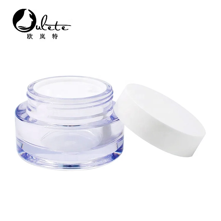 
50ml PETG food grades cosmetic jar with white cover plastic moisturizing cream container 