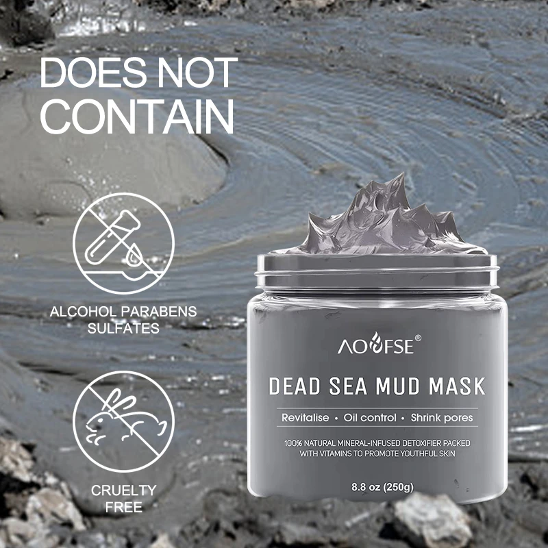 Men women oily skin pore minimizer deep cleansing face skin care and body mask dead sea mud mask