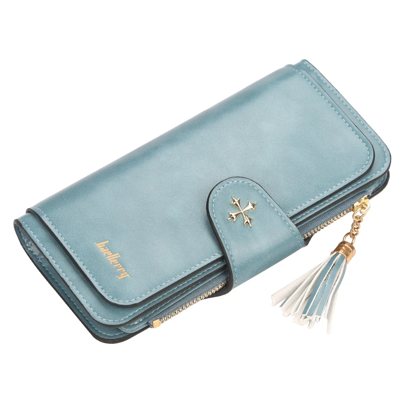 BW1007 Korea Style Woman Purse Hasp Purse Visa Card PU Long Zipper Phone Wallet For Women