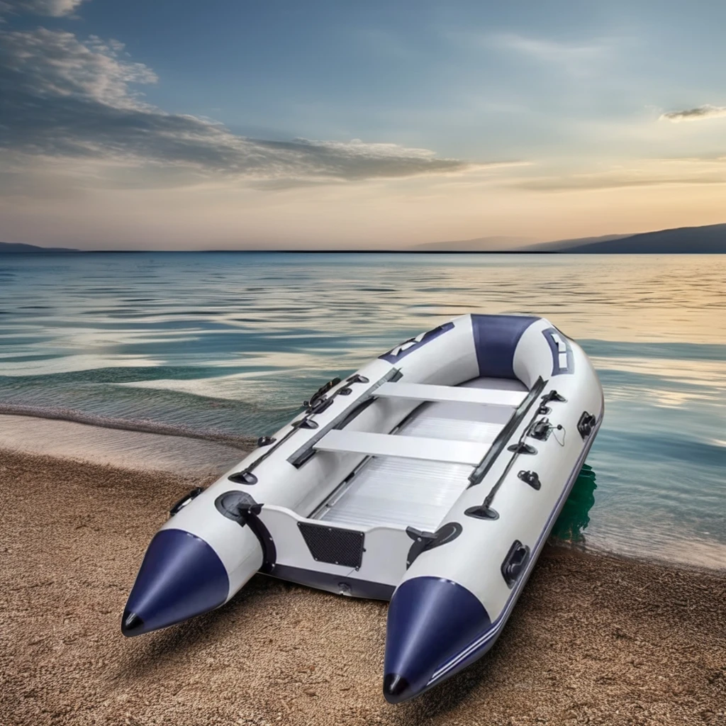 3.3m Folded Leisure Inflatable Boat for 4-5 Persons Outdoor Entertainment on Lake River and Offshore Sea