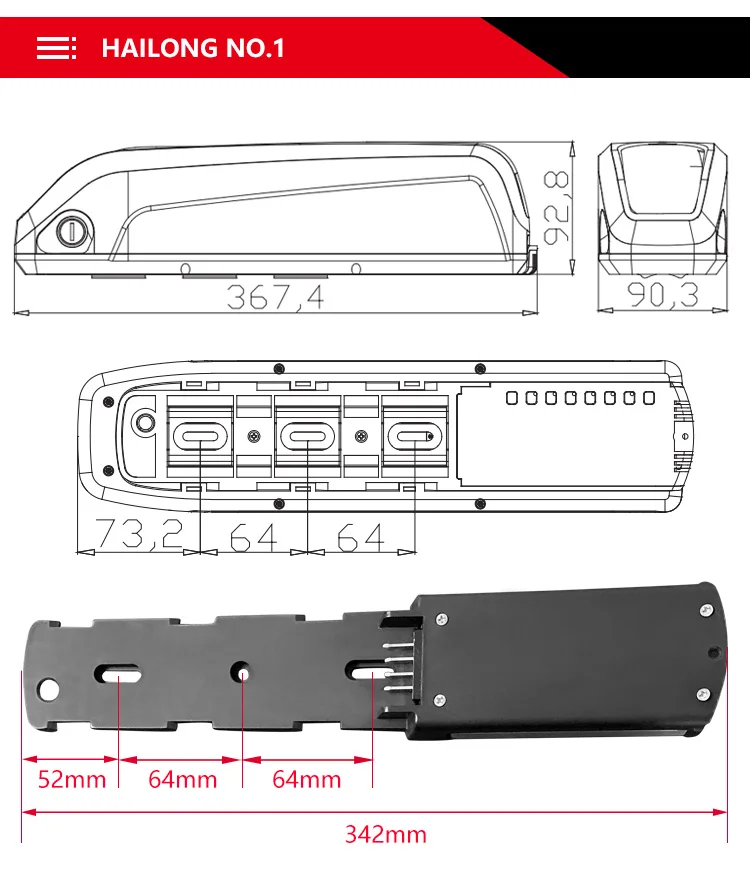 Аккумулятор с нисходящим аккумулятором agli ioni di litio per bicicletta elettrica 48V 36V 52V 10Ah 15Ah 20Ah аккумулятор haylong ebike bici