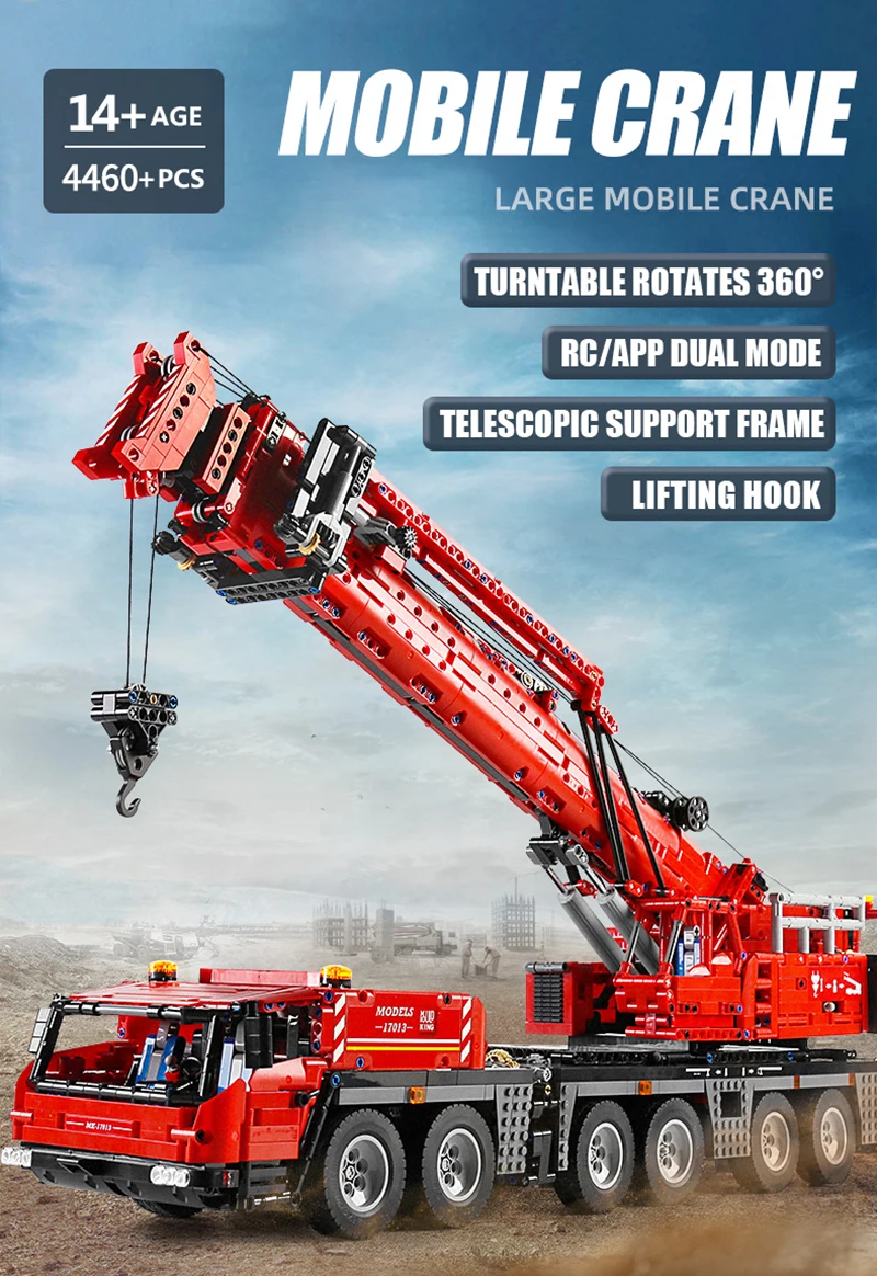 Assembly Brick Toys Kids Birthday Gifts Mould King 17013 Building Bricks Crane Truck Gift Blocks For Children (2)