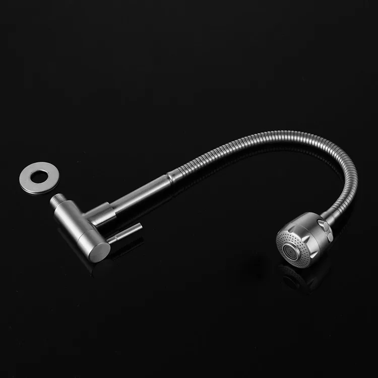 
Hot Sale Wall Mounted 360 Rotating 304 Stainless Steel Pull Out Down Taps Mixer For Sink Cold Water Flexible Kitchen Faucet 