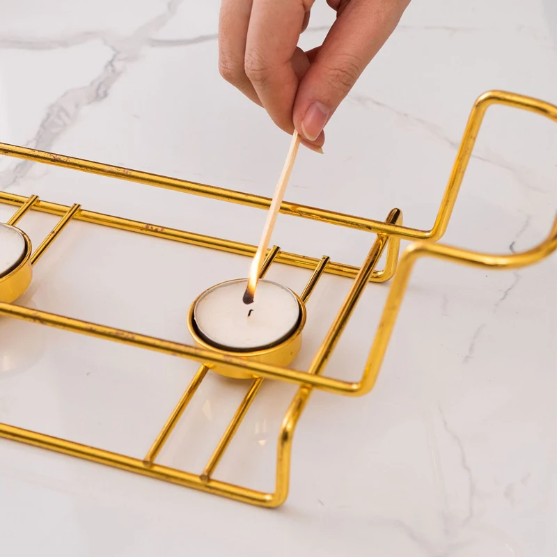 Hotel Equipment Catering Rectangle Shape European Luxury Set Ceramic Dry Pot Food Warmer Set