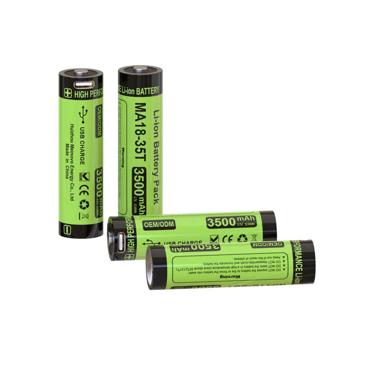 USB rechargeable lithium battery 3.7volt lithium ion battery TYPE-C USB Battery 3.7v 2600mah for mini flashlight