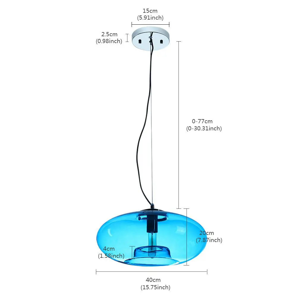 Nordic modern Blue Glass Chandelier lamp Ball Ceiling Hanging Light