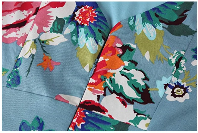 Hot Sale Custom Summer Women Retro Vintage Floral Print Short Sleeve Boat Neck Swing Casual Dress