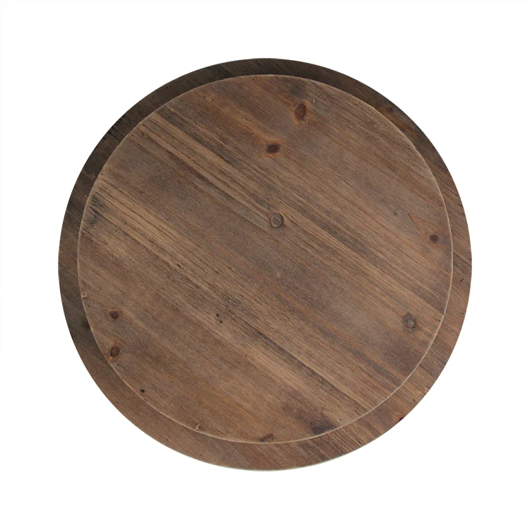 Round Mountain Wood Tray Custom Decorative Wooden Trays Home Decoration with Hexagonal Base