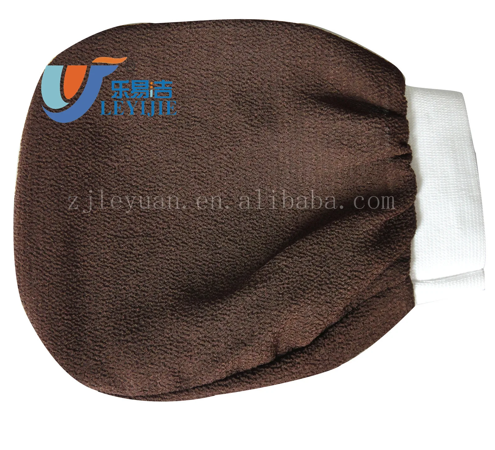 Factory Supply Custom Color Silk Bath Gloves Brown Color Exfoliating Bath Srubber Magic Peeling Mitt  For Bath