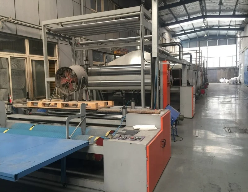 Nonwoven polyester carpet back gluing and drying stenter machine