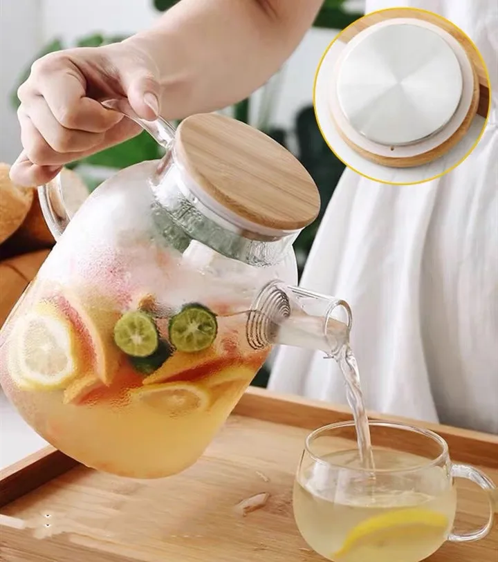 Suitable For Multiple Scenarios Glass Jugs With Handle 1500ml Gallon Drinking Jug Glass