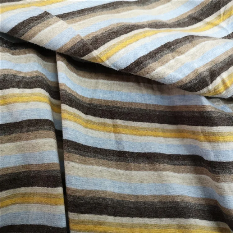 Эластичная бамбуковая полосатая трикотажная ткань