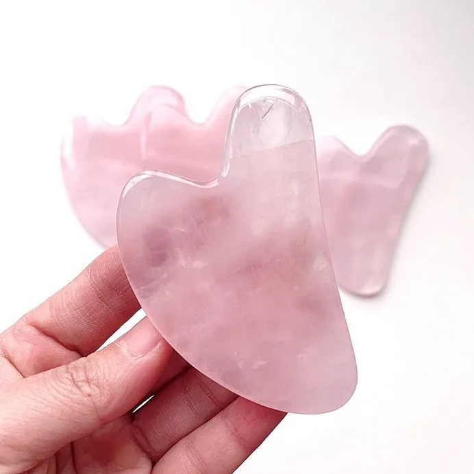Оптовая продажа розовый кварц Gua Sha массажный инструмент Guasha доска для спа