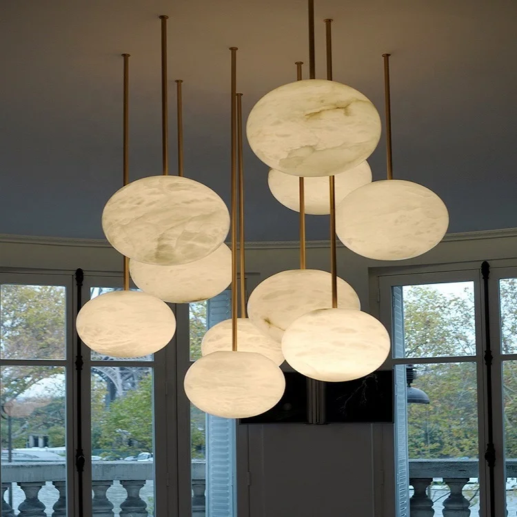Custom Cluster Globe Pendant Light  Creative ceiling Bubble Ball Marble Alabaster Chandeliers For Dining Room Living Room