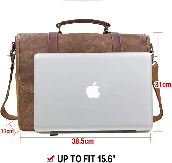 Customize Casual Quilted Waxed Canvas Cheap Laptop Messenger Shoulder Computer Bag Travel Briefcase Tactical Cross Body Bag