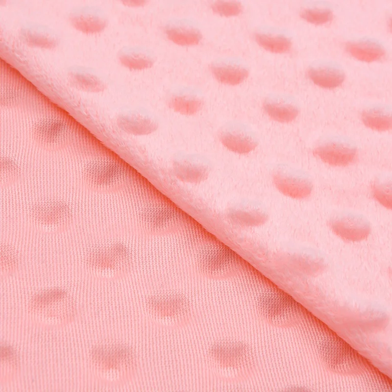 Простая полиэфирная тисненая ткань в горошек Minky, плотная плюшевая ткань для детского одеяла ShaoXing