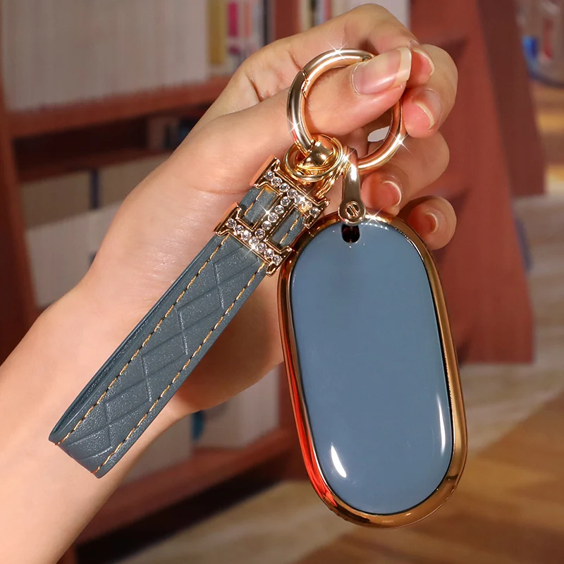 TPU Diamond Benz Car Key Cover suit for 22 Benz new C-class key sets C260L C200L S400 S450 S480 car keychain