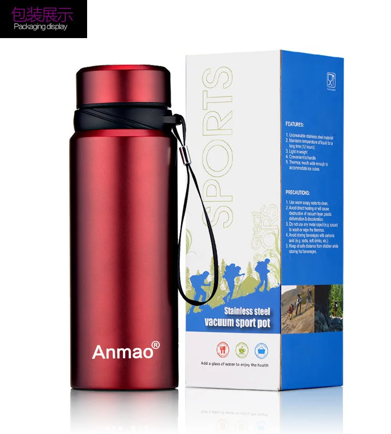 Double wall thermal thermos bottle 800 ml stainless steel vacuum flask