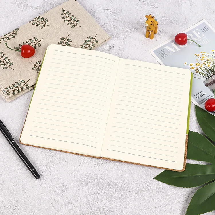 PU Leather wheat straw A5 notebook customized logo business office gifts