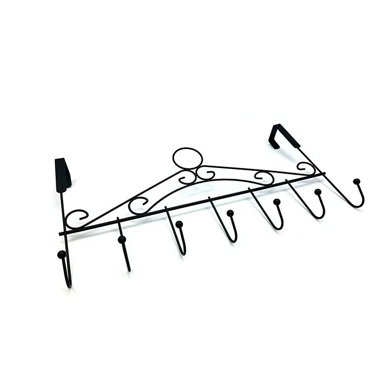 Hot sale Over The Door 7 hooks Metal Door Hooks Hanger Holder for Home Office Kitchen Use Hook Organizer Rack