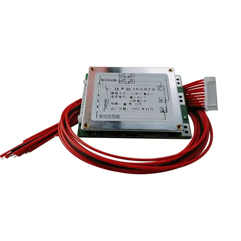 Стандартный разъем bms 10S 13S 14S 35A li ion 36 в 48 52 отдельный порт с балансировкой литий-ионный