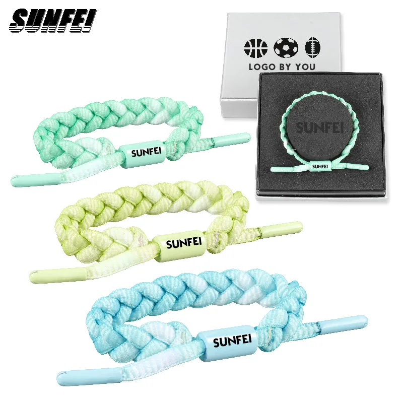 sunfei Handmade Adjustable Bracelet Custom  Rope Trend Star Shoelace Bracelet Basketball Braided Bracelets Charms Jewelry