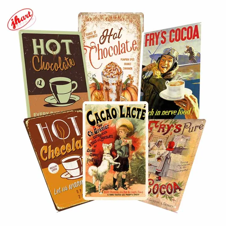Frys какао богатый в нервах еды металлический рекламный настенный знак жестяной знак винтажный металлический настенный Знак 12x14 дюймов Горячая какао металлическая пластина