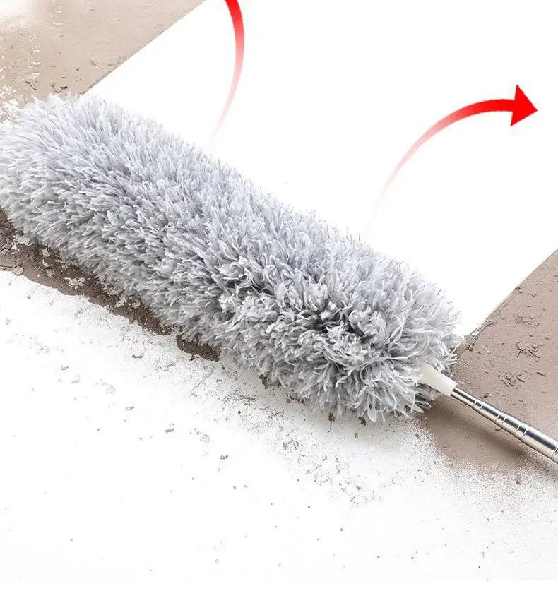 Custom 112 inch telescopic pole extendable microfiber Feather Ceiling rod fan dust duster for home cleaning