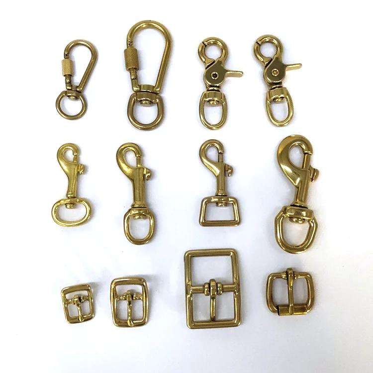 YN Strong Swivel Clasp Leash Hook Dog Collar Fastener Solid Brass Trigger Snap Purse Hooks Pin Belt Buckle for Leather Craft