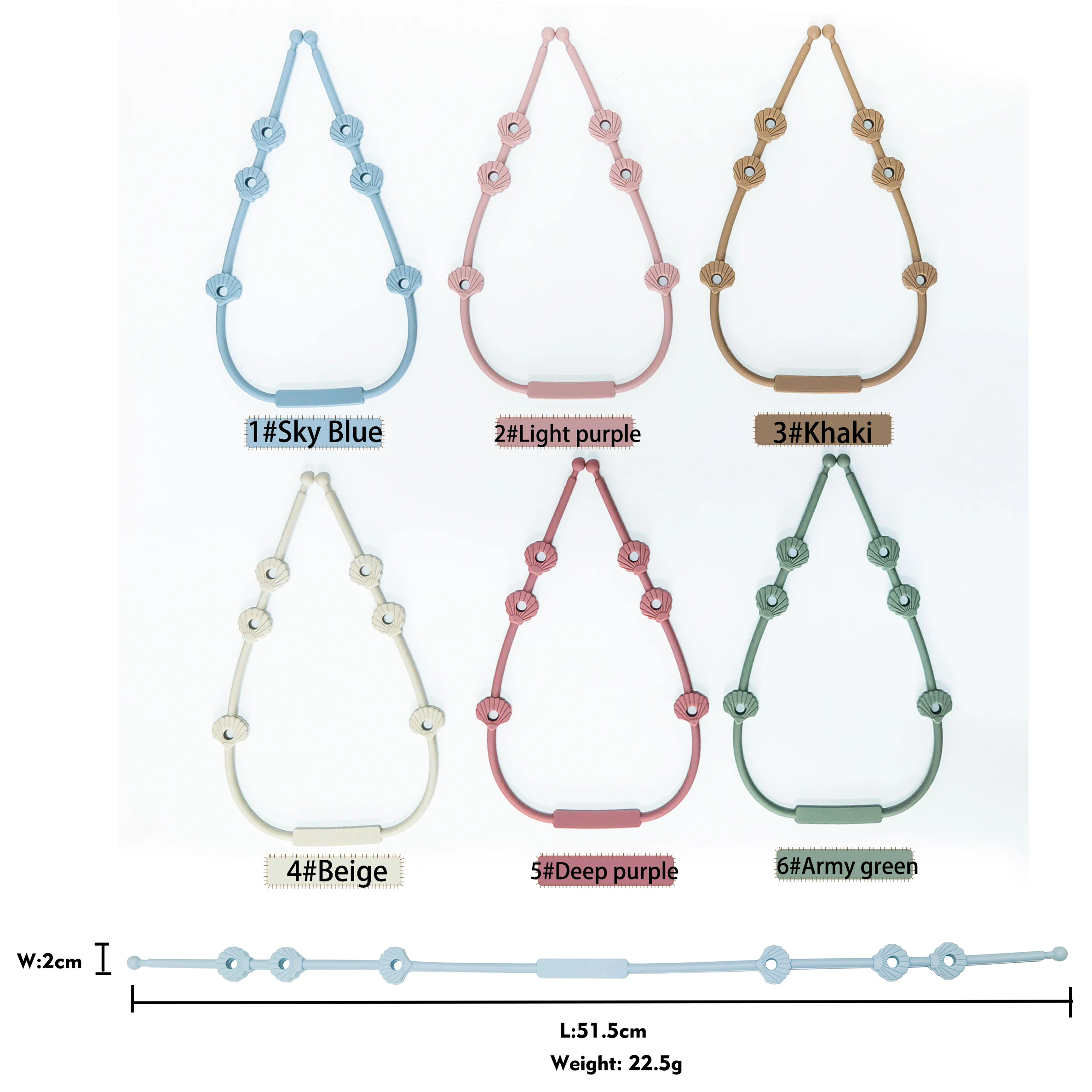 2024 Amazon Hot Sale New Safety Pacifier Teether Strap Stretchable Toy Clip Silicone Baby Toy Straps For Strollers