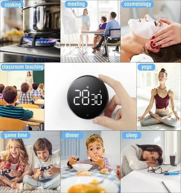 Kitchen Alarm Clock Countdown Electronic Timer Student Visual Time Manager Kitchen Timer
