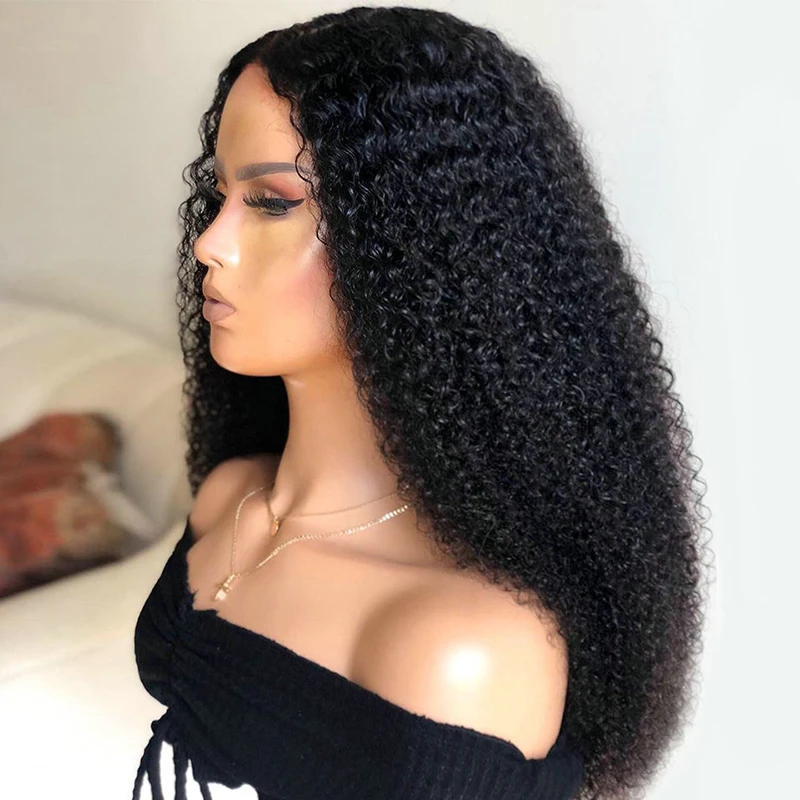 Cuticle Lace Front Wigs Human Hair Curly Peruvian Virgin Hair Glueless Lace Wig Pre Plucked with Baby Hair
