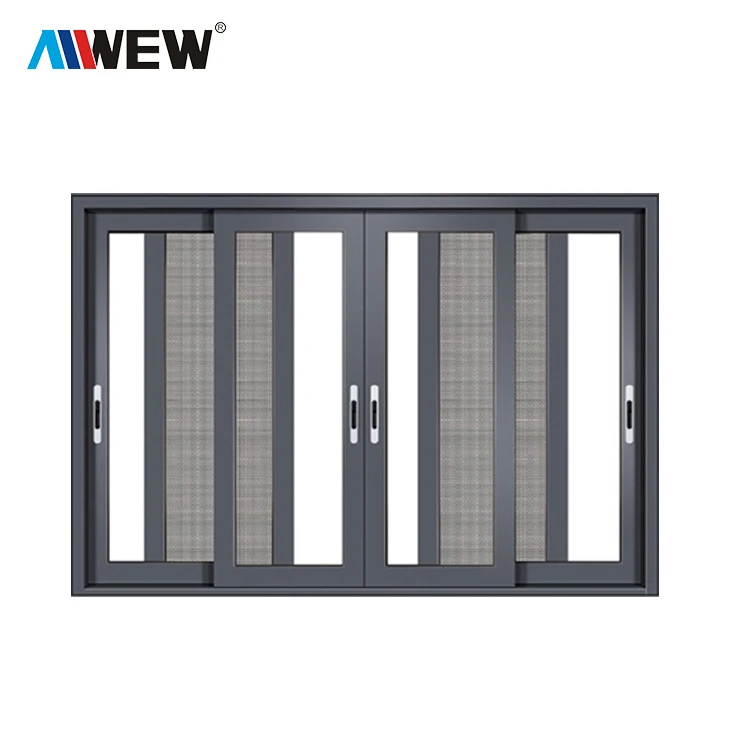 Alwew алюминиевая рама одиночное тонированное стекло танзанийское металлическое раздвижное окно