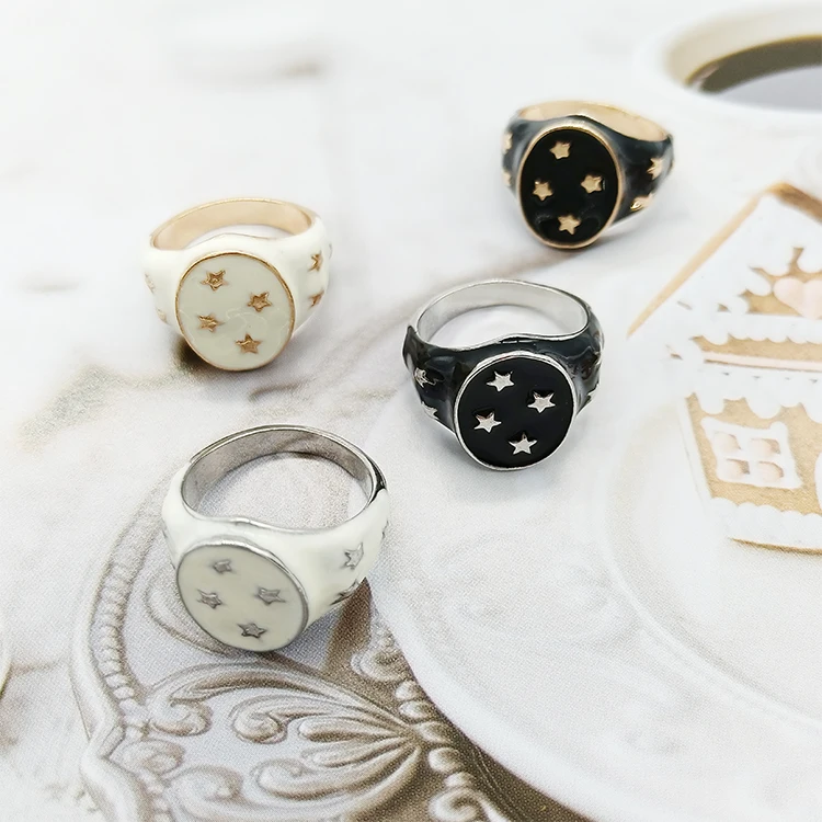 Лидер продаж, женское модное позолоченное кольцо из нержавеющей стали с белой эпоксидной смолой