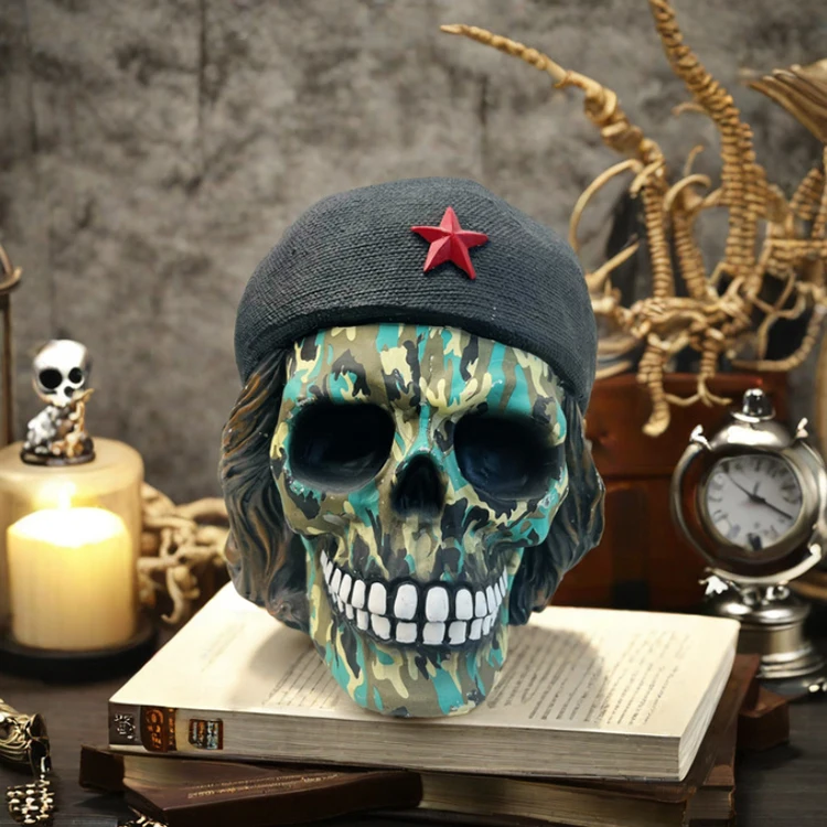 Wholesale Handmade Customized Halloween Home Decorative Poly Resin Skulls Decoration