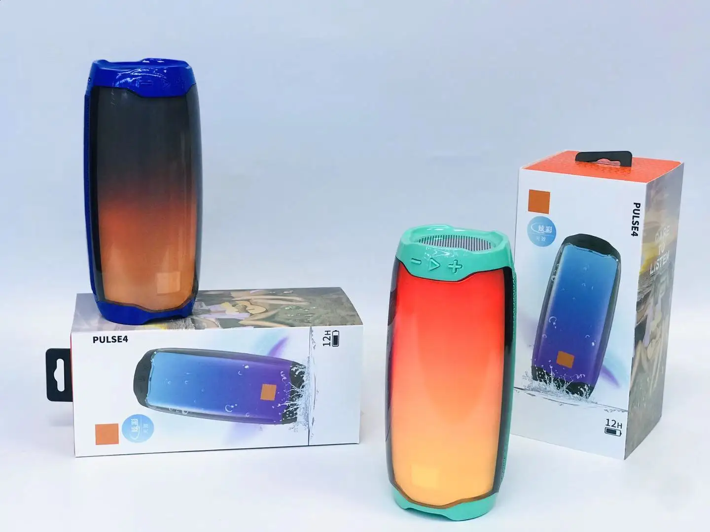 Amazon Pulse 4  wireless speaker flame LED light TWS function with rainbow lam speaker Led flash player Portable