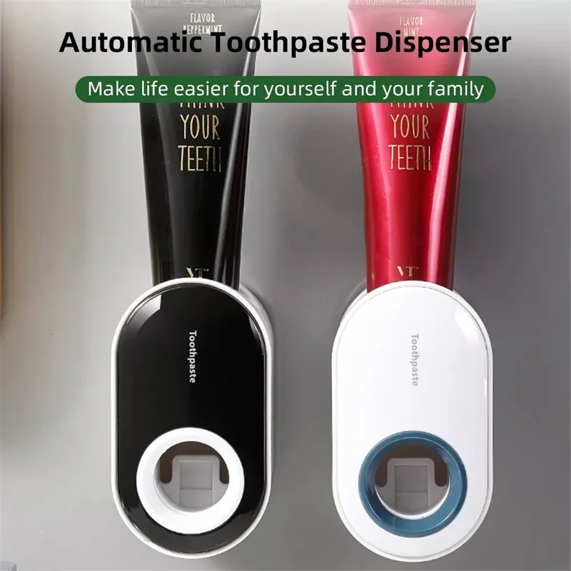 Bathroom Accessories Set Automatic Toothpaste Dispenser Toothpaste Squeezer Wall Mount Holder Toothbrush Squeezer Holder Rack