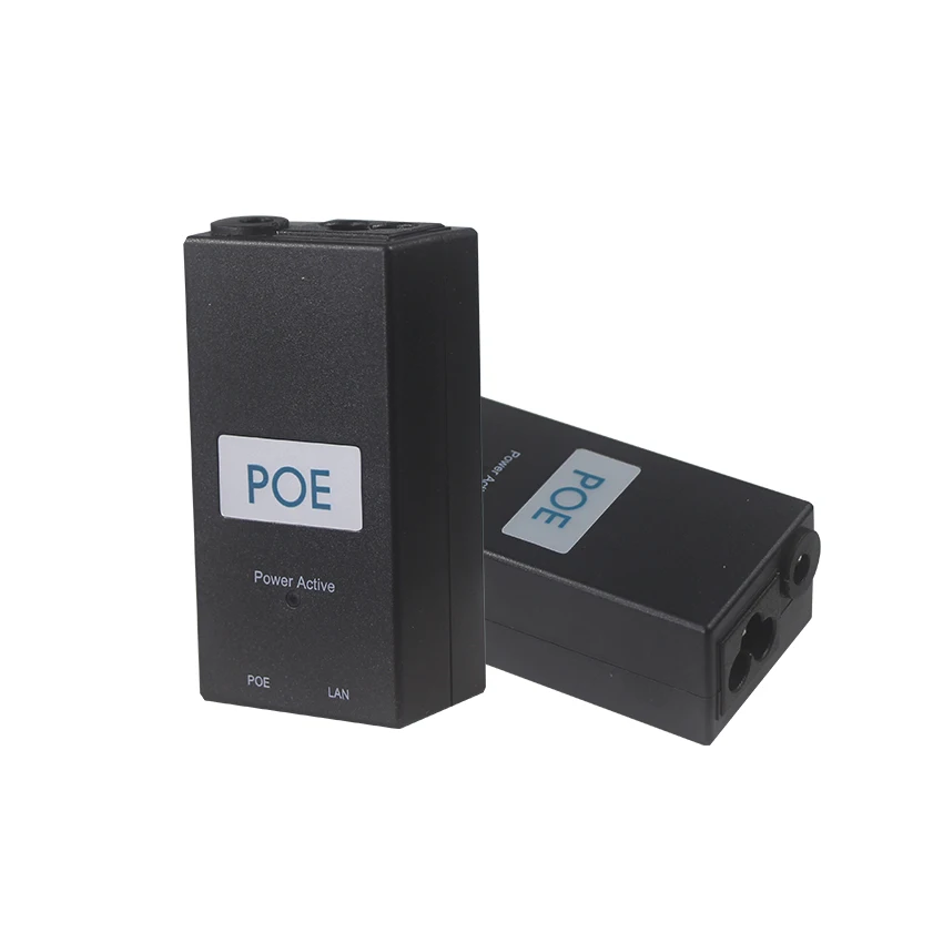 Industrial Outdoor Rj45 Cord Lan Cable Ports Adapter 12V For Camera Poe Injector Poe Adapter