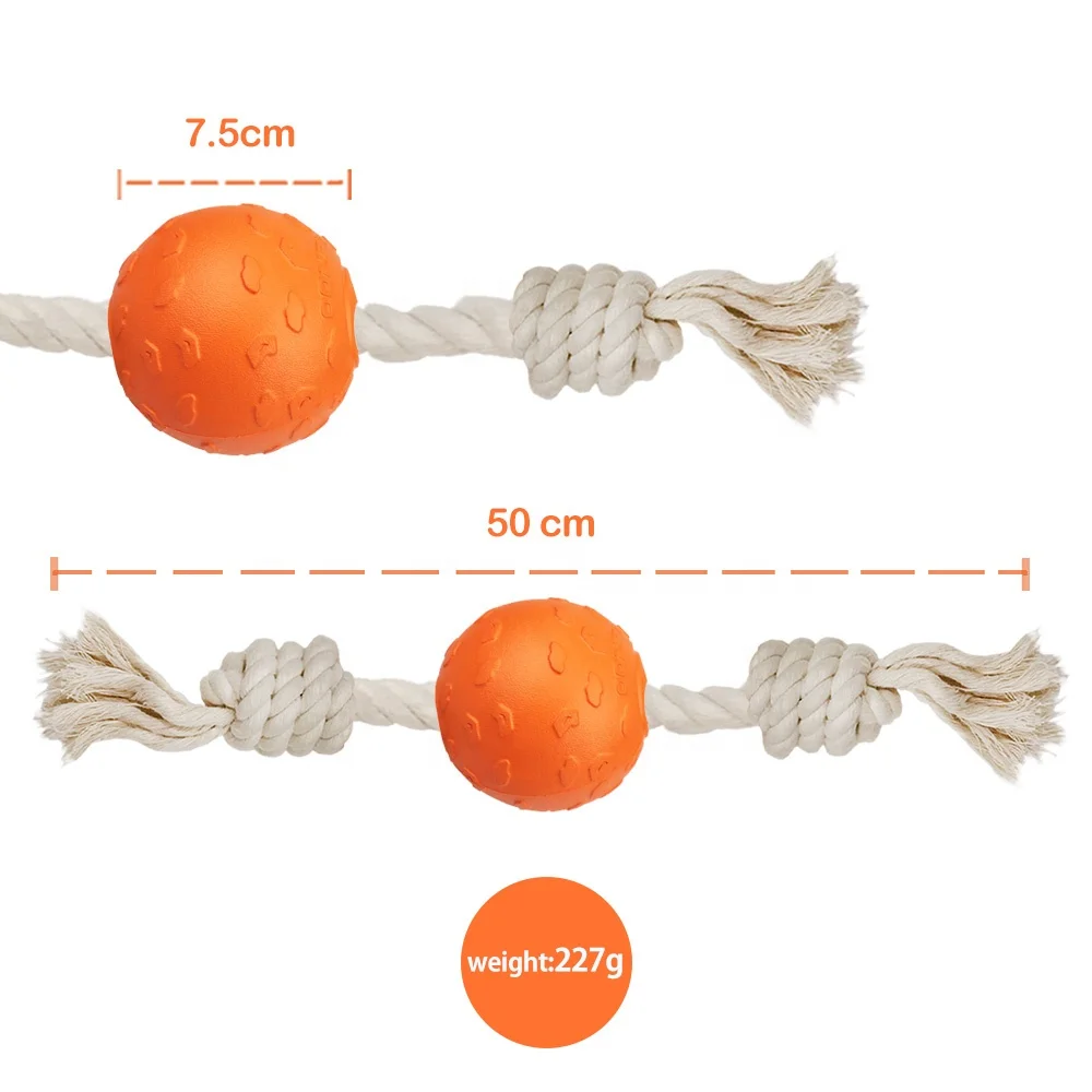 Laroo Dog Chew Ball Floating Foam Chew cotton Rope EVA Ball Pets Dog Toys Dog Toy For Pet Training swimming interactive