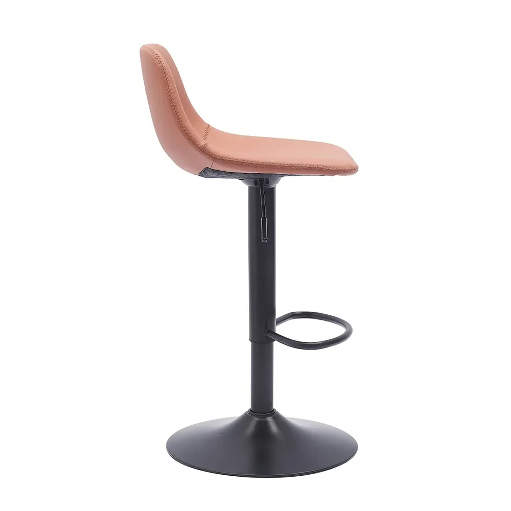 New Orange Color Height Adjustable Kitchen Bar Chair Seat Swivel Bar Stool