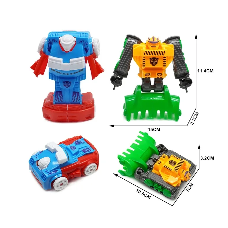 Transformed 2  Model Robot Car Changeable Assembly Deformation Deformed Transforming Toys for Kids Surprise Egg Capsule