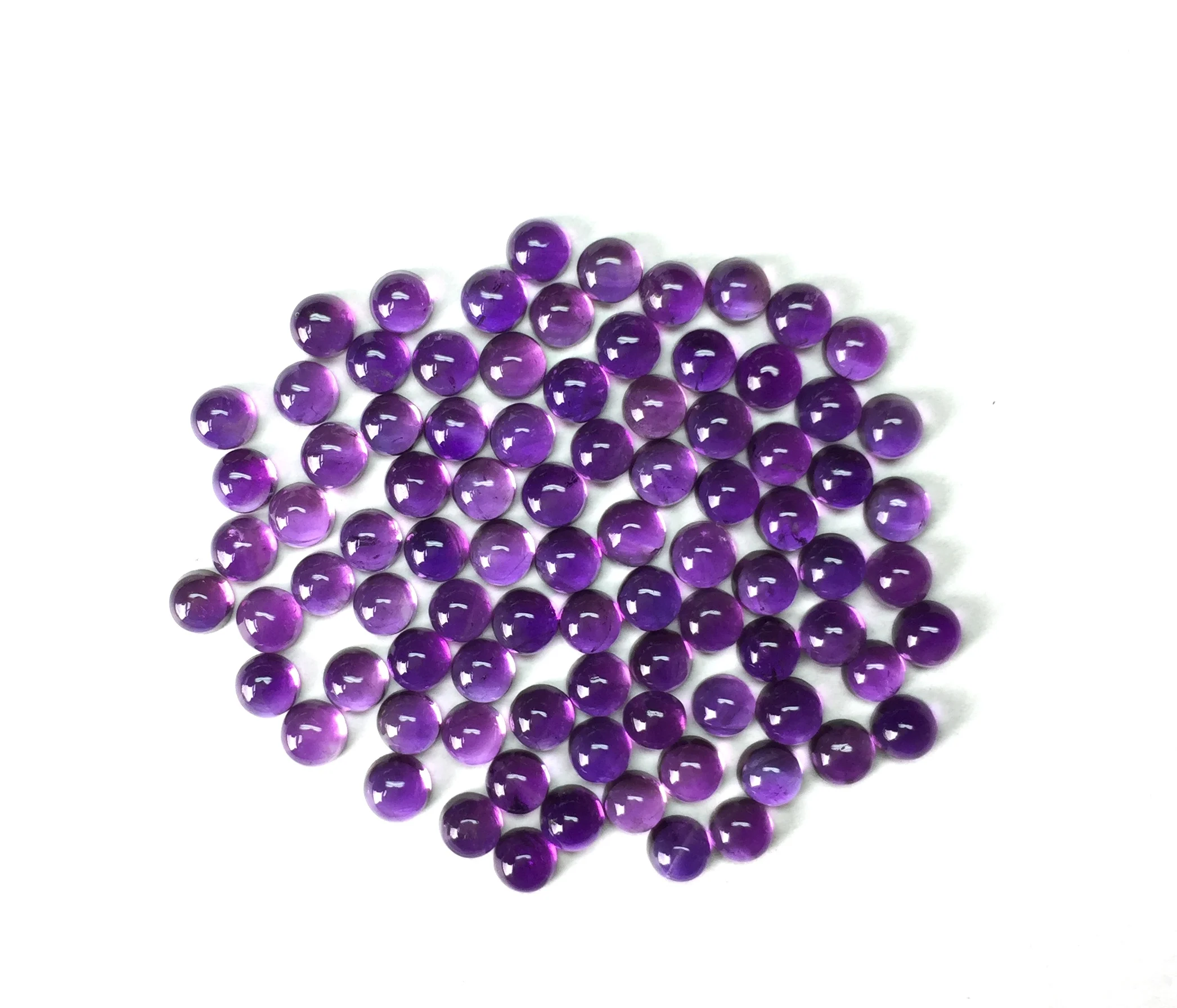 High Quality 2mm 3mm Natural African Amethyst Cabochon round Loose Gemstone for Jewelry Making IGI Certified Semi Precious Stone