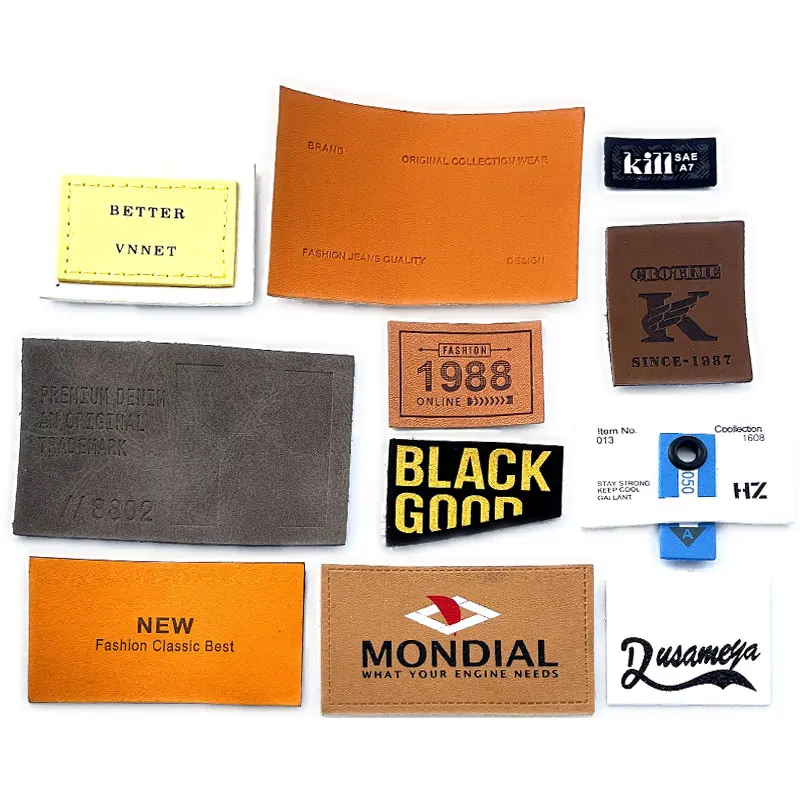 Personalized Square Blank Grey Knitting Tracker Baseball Hat Cap Tag Red Denim Leather Patch Label