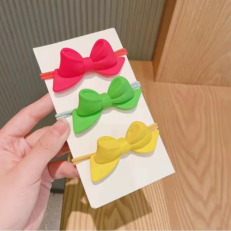 Универсальная 3d резинка для волос с бантиком ярких цветов для детских аксессуаров для волос