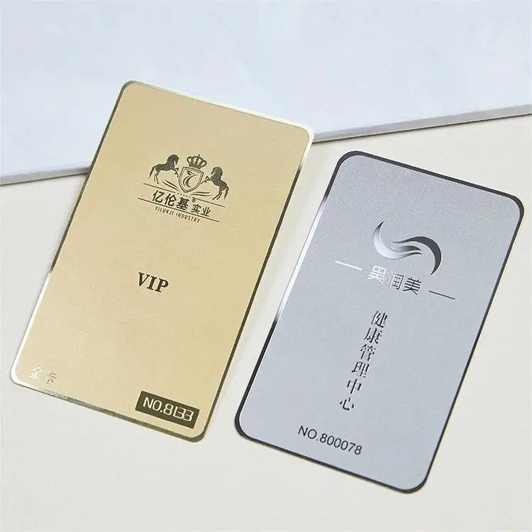 Customized Engraved Stainless Steel business card Laser Cut Metal mirror silver Metal Visiting Business Cards luxury