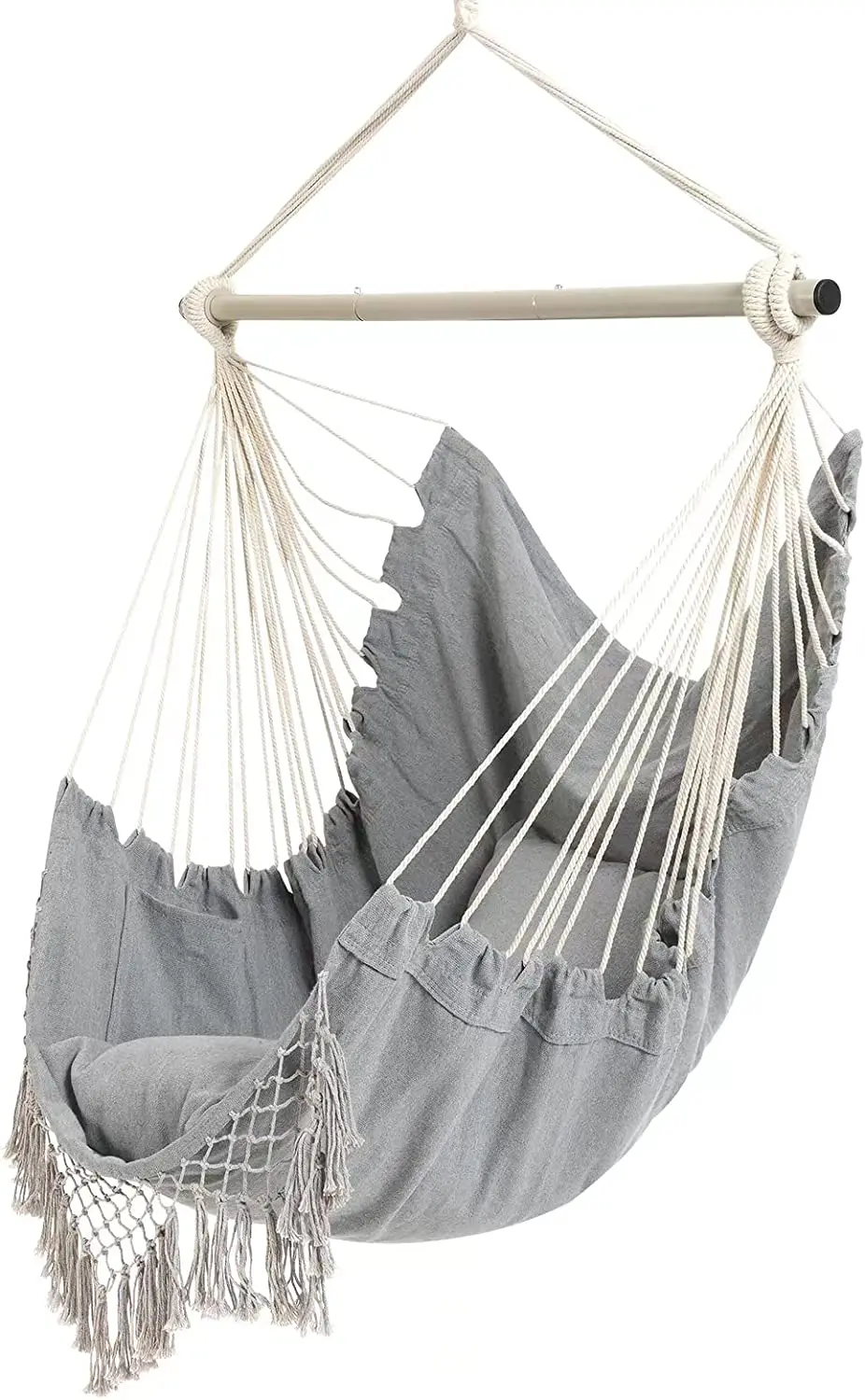 Hammock Chair Hanging Chair Swing Chair for Bedroom Indoor Outdoor with Iron bar