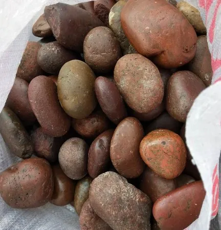 natural red color river pebble stone landscaping decoration stone