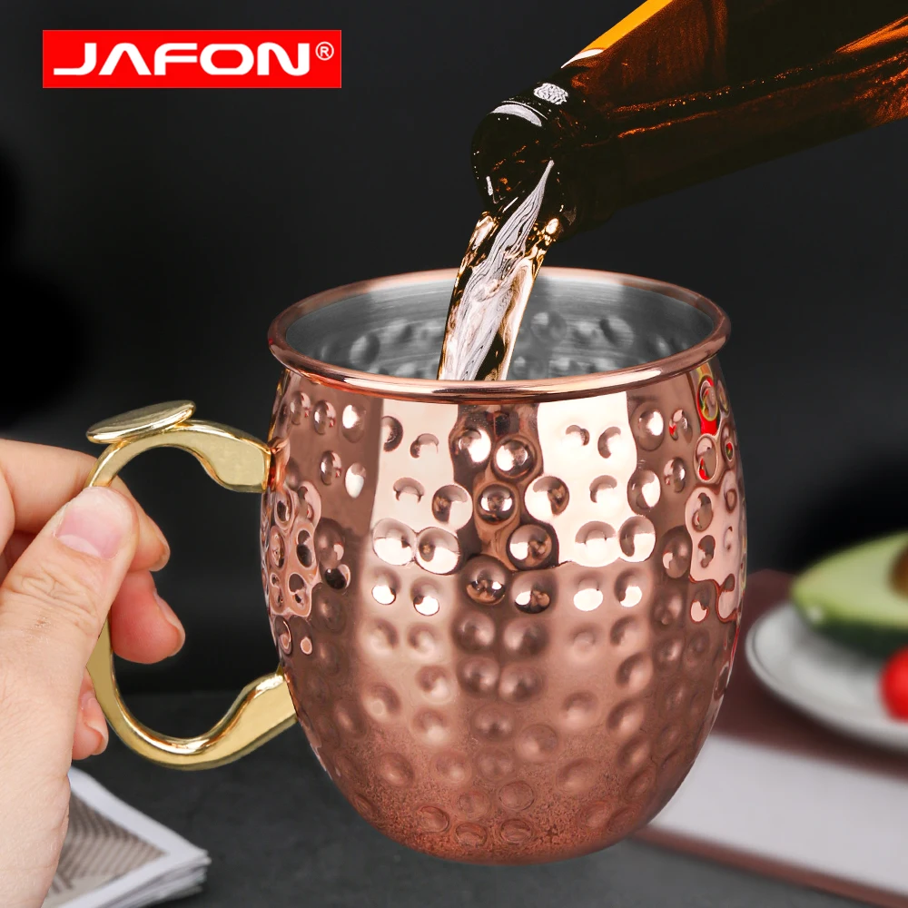 Wholesale High quality Stainless Steel Classical Hammered Moscow Mule Mug Wedding Wine Cup Party Beer Cocktail Cup Copper Mug